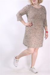 שמלת סריג בחום שחור- L